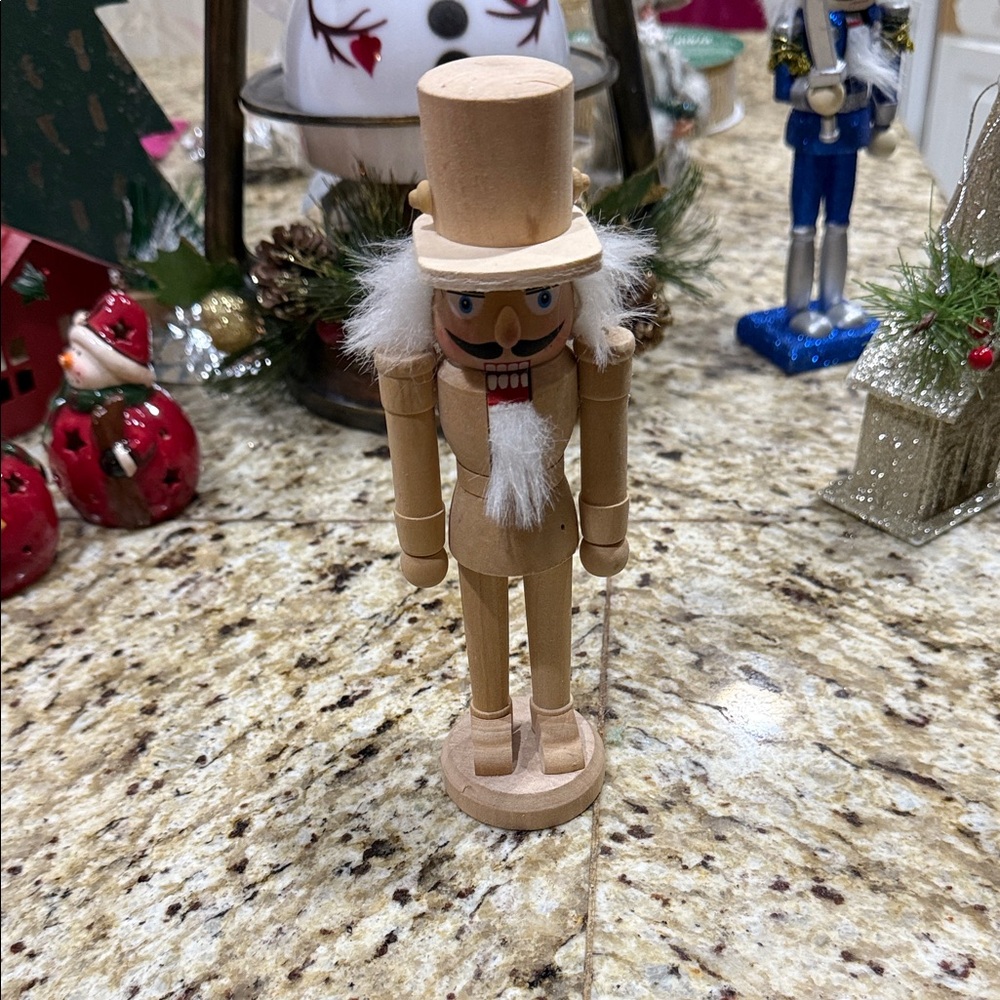Hobby Lobby Natural Wood Nutcracker with White Details